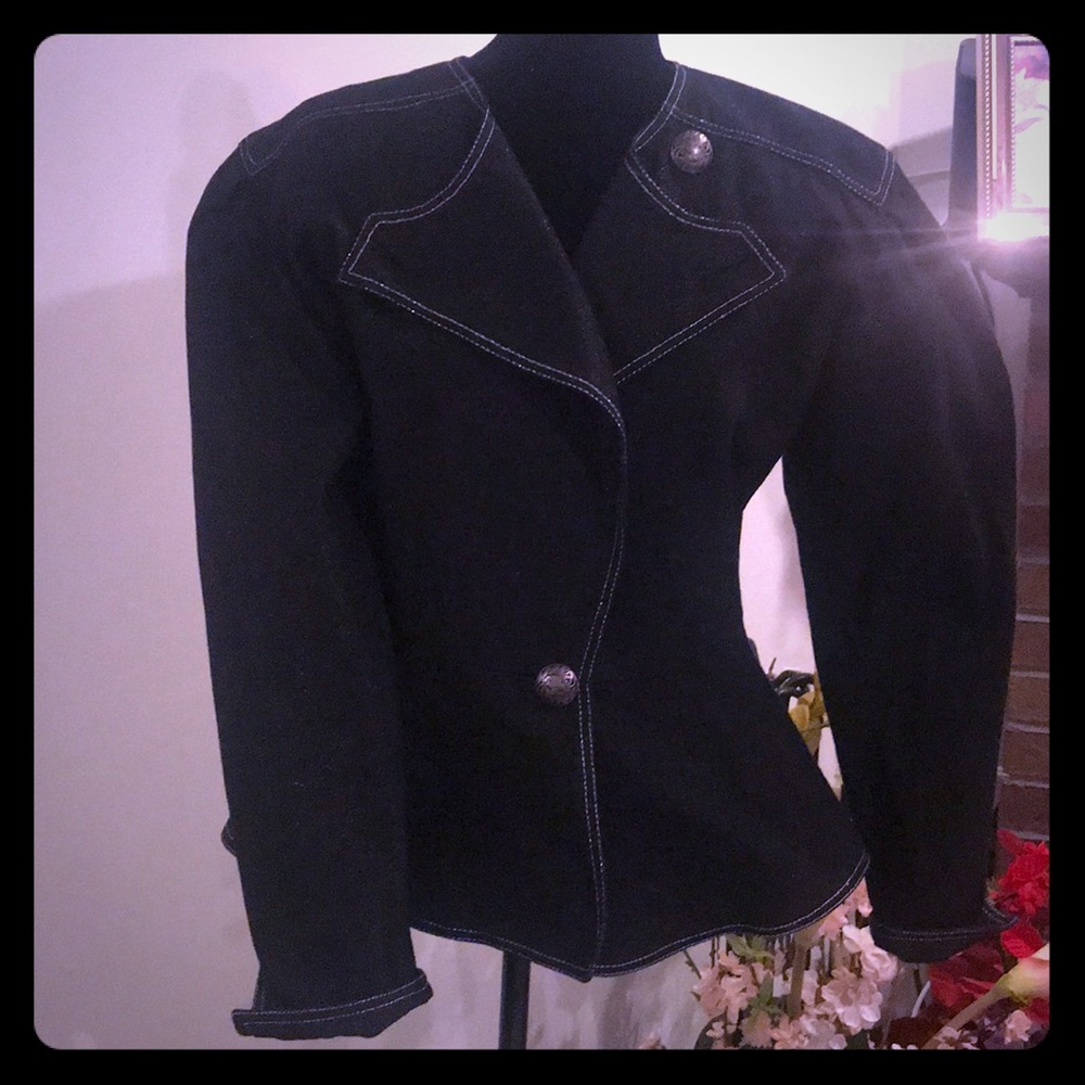 The coolest Vintage Black Denim Jacket!!!